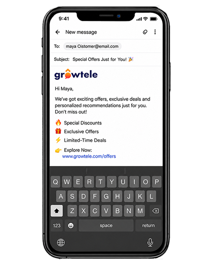 An email preview on a phone