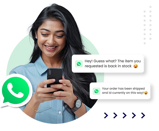 Customer chatting with a brand on WhatsApp mobile